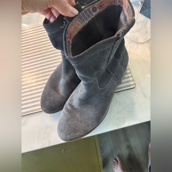 TOMS Laurel Gray Suede Ankle Boots - Picture 7 of 12